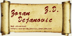 Zoran Dejanović vizit kartica
